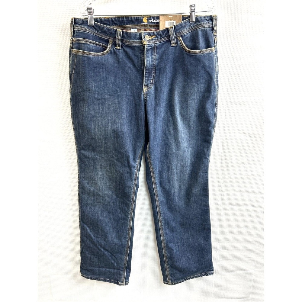 Carhartt Women's Relaxed Fit Size 16 Short Flannel Lined Boone Jean NWT